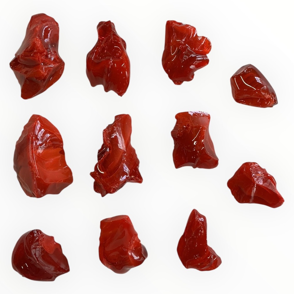 Ruby Amberina Swirl Slag‎ Glass Cullet Assortment #6A1